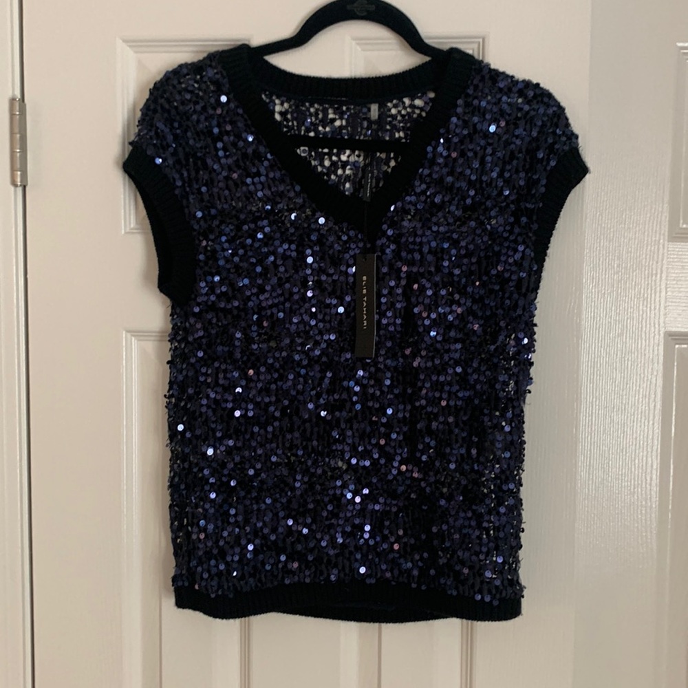 Elie Tahari sequin sweater vest
